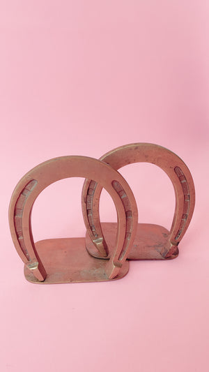 Vintage Brass Horseshoe Bookends