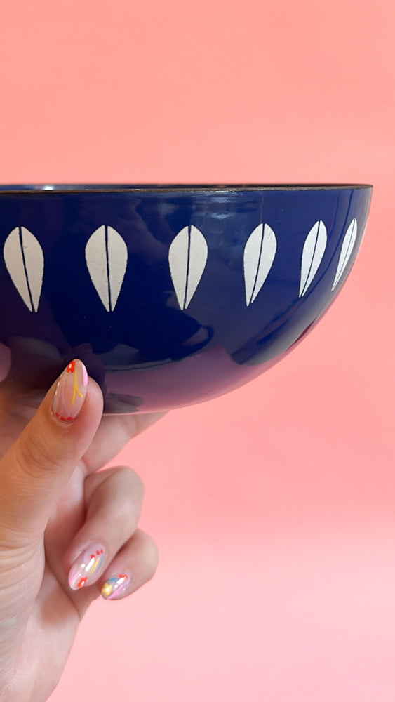 Vintage Cathrineholm Dark Blue Lotus Bowl