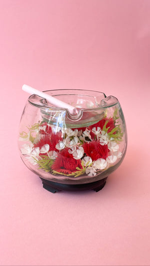 Vintage Terrarium Floral Ashtray