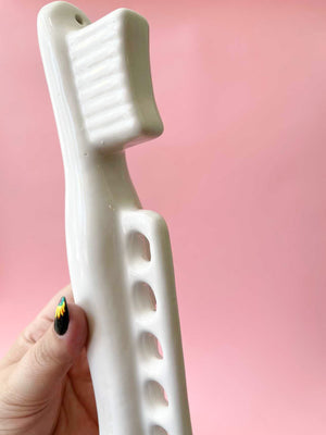 Vintage 80's Ceramic Toothbrush Holder