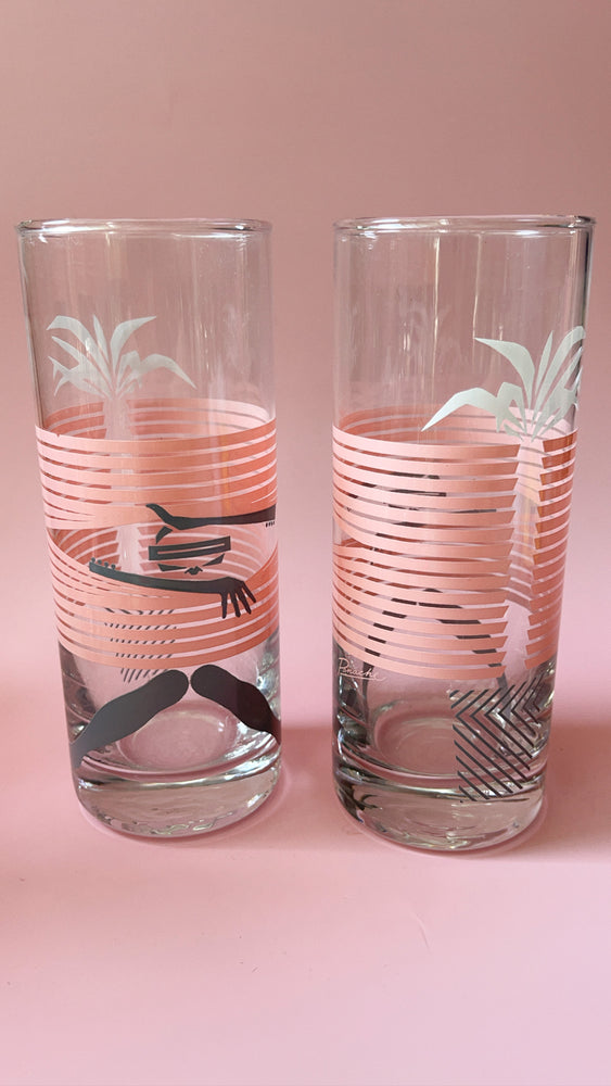 Vintage 1980's Panache Memphis Highball Glasses