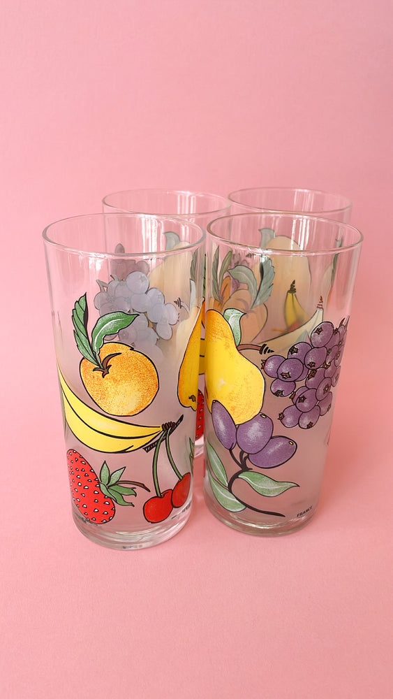 Vintage Frosted Fruit Glasses