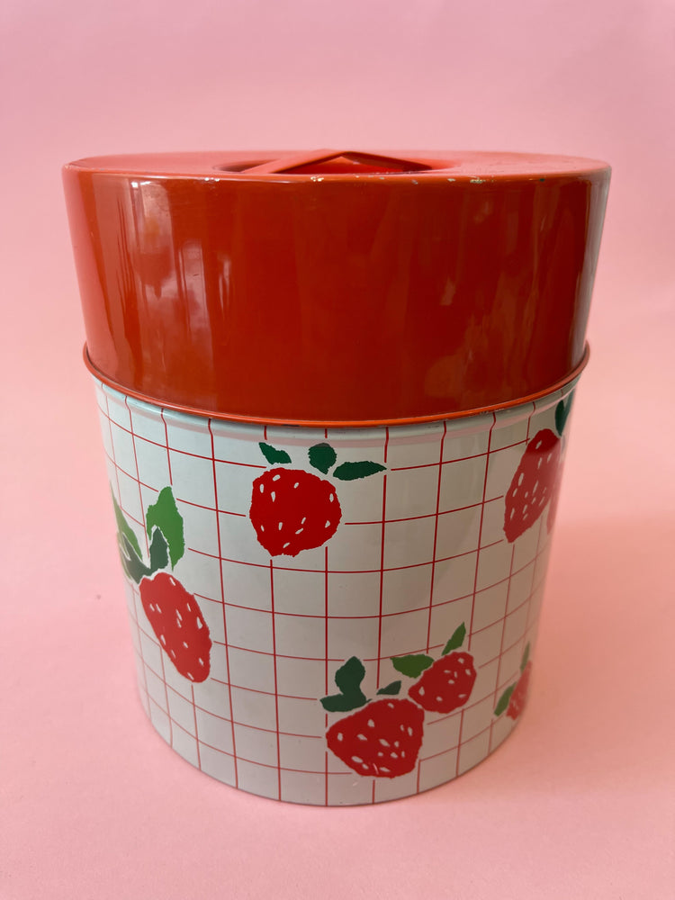 Vintage 80's Strawberry Nesting Canisters