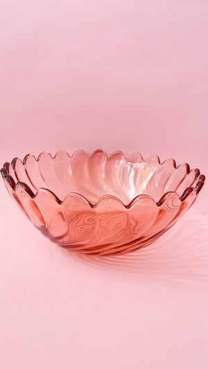 Vintage Depression Glass Serving Bowl and Plate