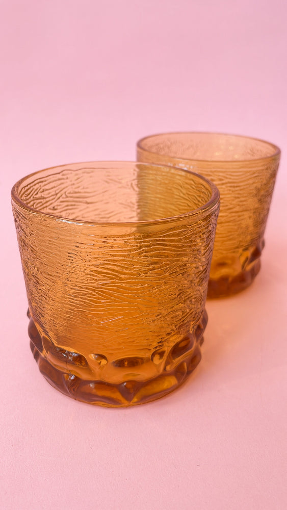 Vintage Amber Cocktail Glasses