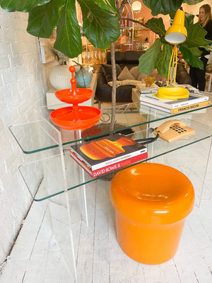 Vintage Roche Bobois 1970’s Glass and Lucite Console