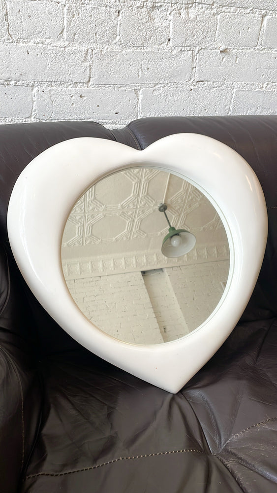 Vintage Wooden Heart Mirror