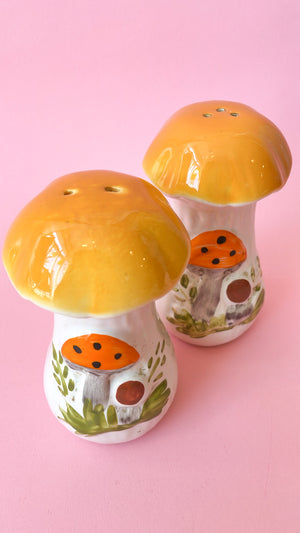 Vintage Mushroom Salt & Pepper Shakers