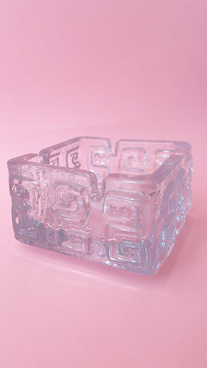 Vintage 70's Riihimäki Taalari Glass Ashtray