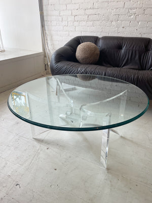 Vintage Lucite and Glass Coffee Table