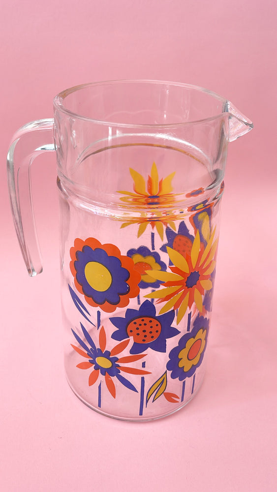 Vintage Retro Glass Pitcher