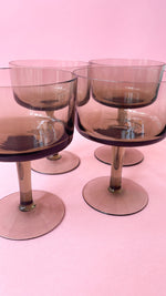 Vintage Smoked Glass Coupes