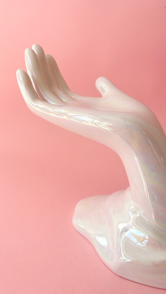 Vintage Ceramic Iridescent Hand