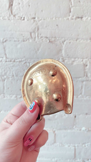 Vintage Brass Horseshoe Ashtray/Ring Dish