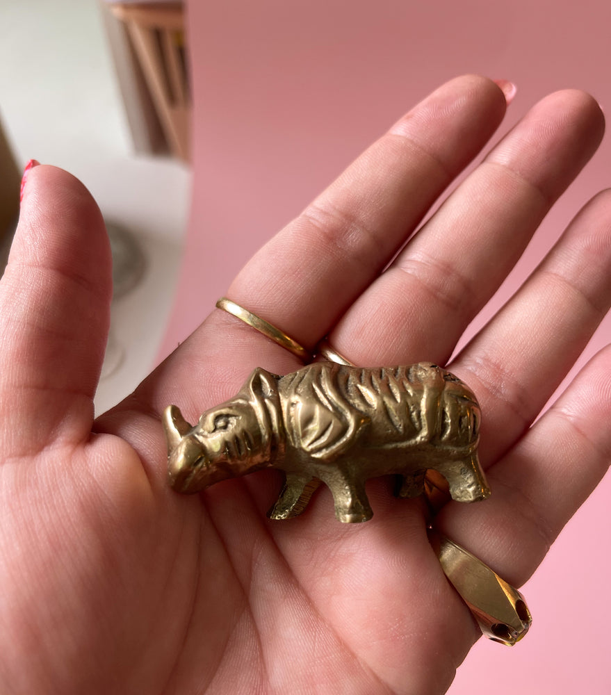 Tiny Brass Rhino