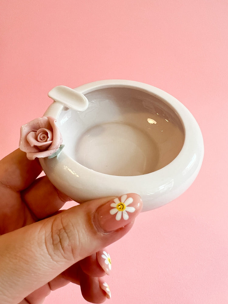 Vintage Ceramic Rose Ashtray