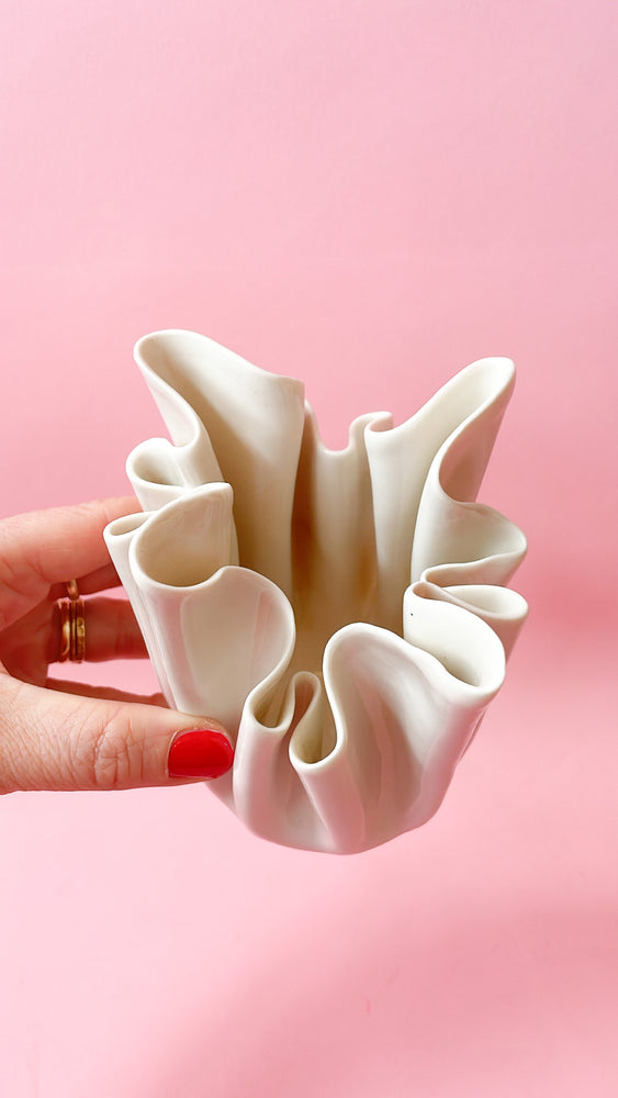 Vintage Draped Porcelain Vase by Carol Barclay