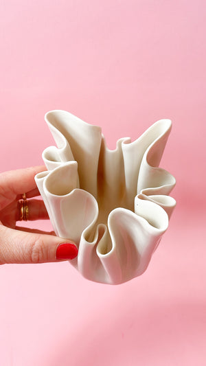 Vintage Draped Porcelain Vase by Carol Barclay