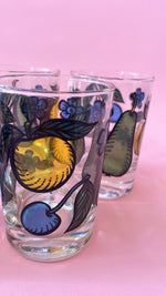 Vintage Stained Glass Fruit Juice Glasses