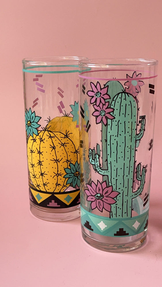 Vintage Cactus Glasses