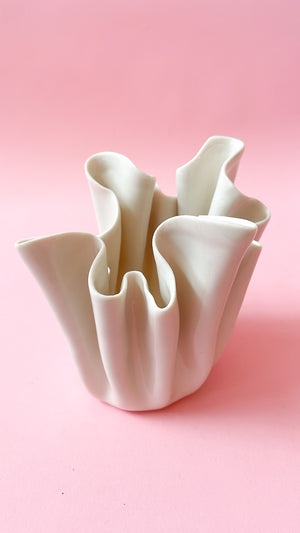 Vintage Draped Porcelain Vase by Carol Barclay