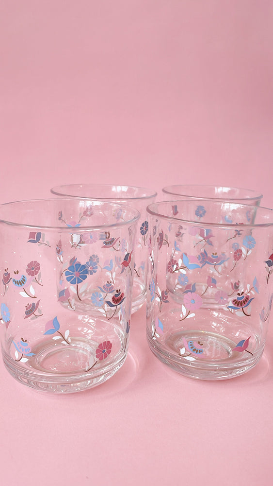 Vintage Culver Floral Glasses