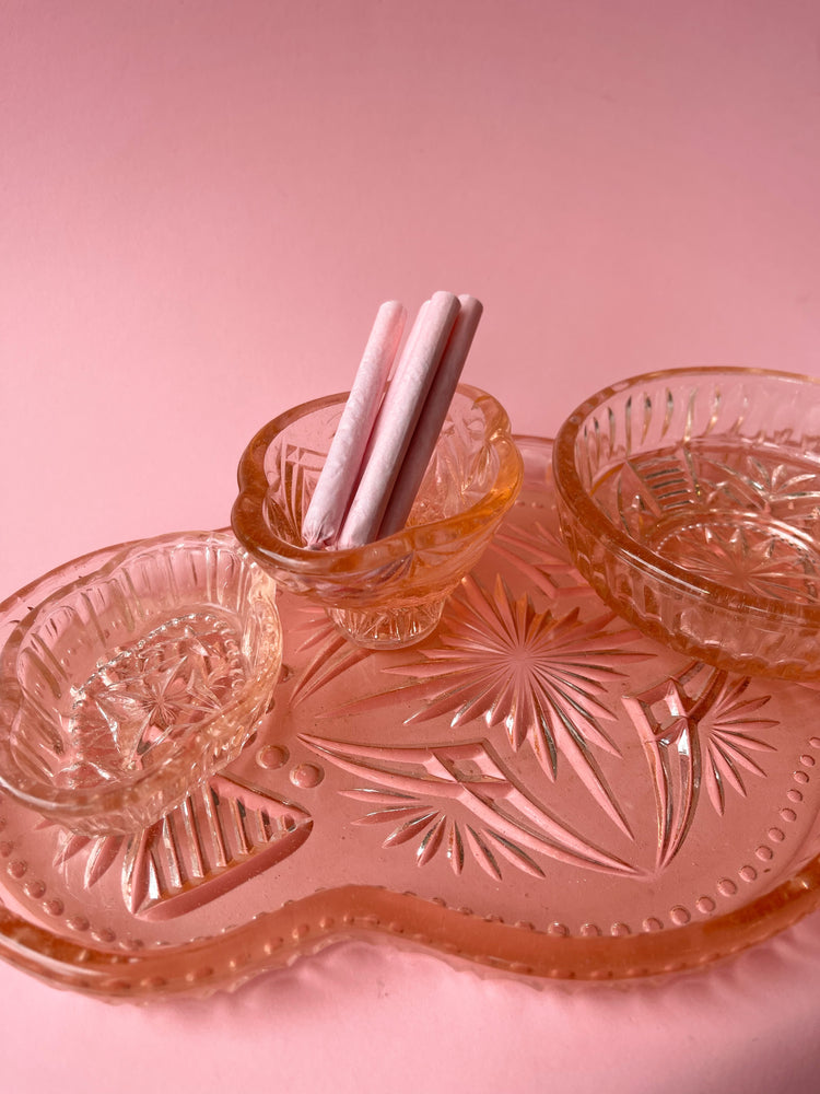 Depression Glass Vanity/ Smoking Set
