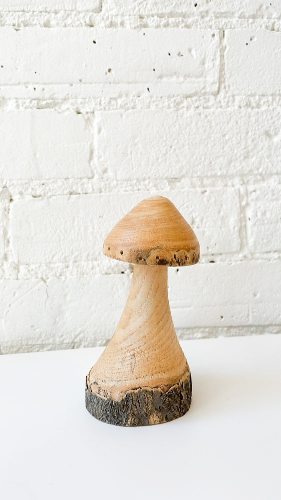 Hand Carved Wooden Mushroom
