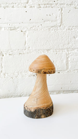 Hand Carved Wooden Mushroom