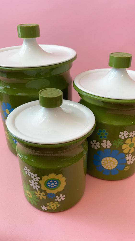 Vintage 1970's Flower Power Canister Set