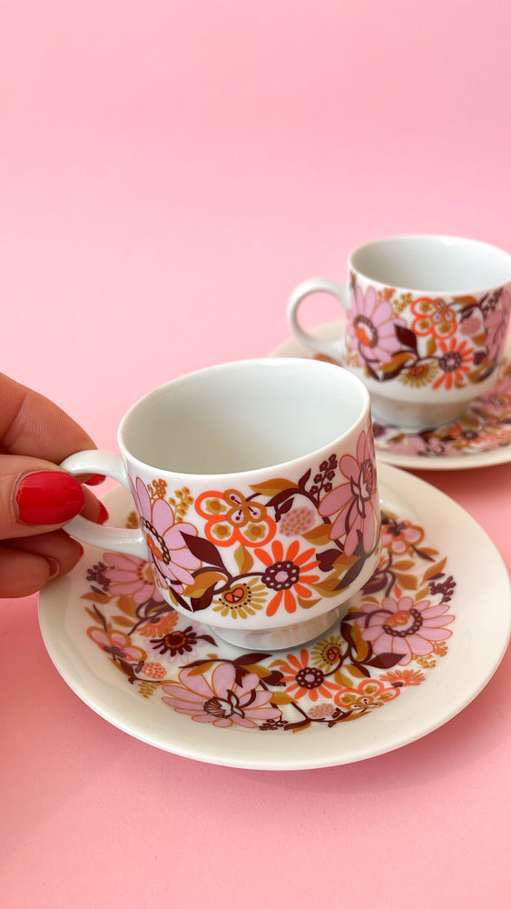 Vintage Demitasse Espresso Cups & Saucers