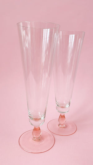 Vintage Pink Beer Glasses