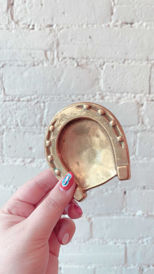 Vintage Brass Horseshoe Ashtray/Ring Dish