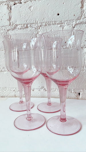 Pink Wine Glasses (Set of 4)