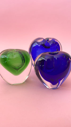 Vintage Art Glass Heart Vase