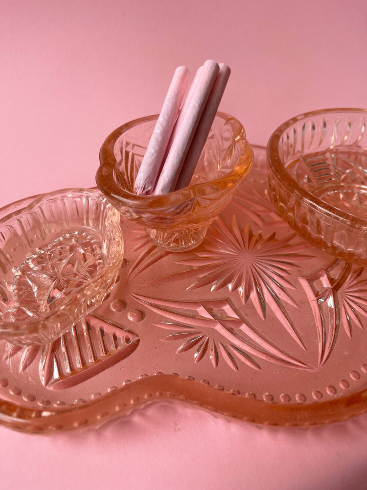 Depression Glass Vanity/ Smoking Set