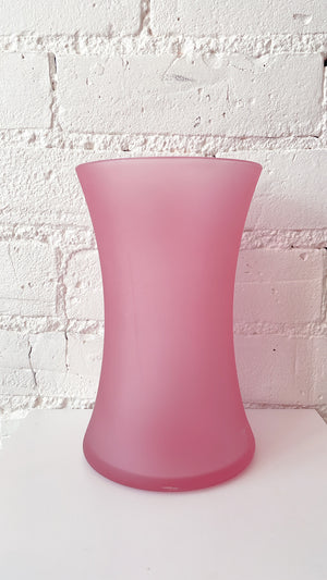 Vintage Frosted Fluted Glass Vase