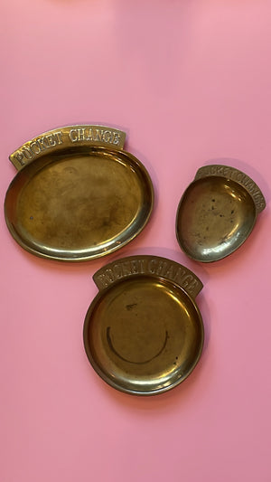 Vintage Brass Pocket Change Dish