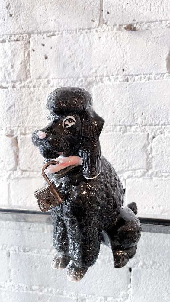 Vintage Ceramic Poodle Coin Bank