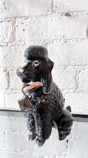 Vintage Ceramic Poodle Coin Bank