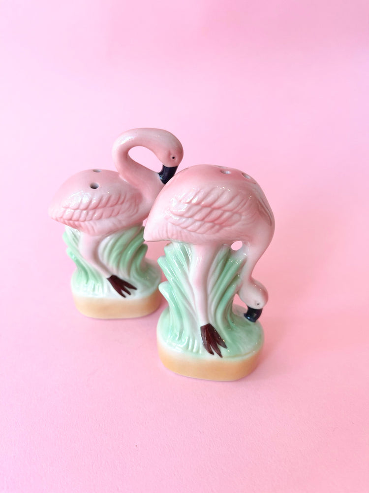 Vintage Ceramic Flamingo Salt & Pepper Shakers