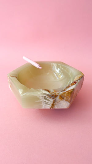 Vintage Onyx Hexagon Ashtray