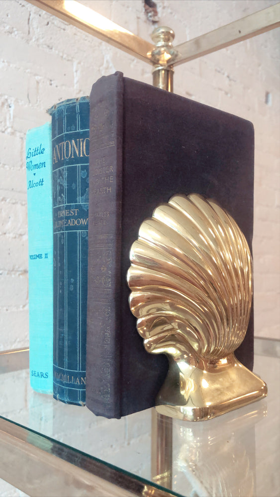 Vintage Brass Shell Bookends (Pair)