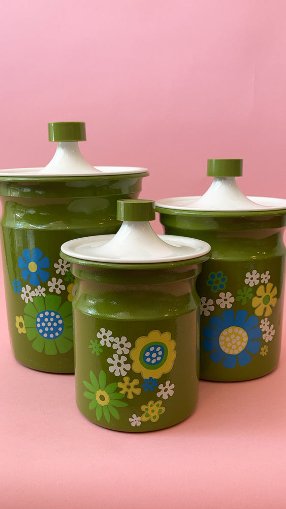 Vintage 1970's Flower Power Canister Set