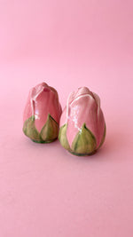 Vintage Ceramic Rose Salt & Pepper Shakers