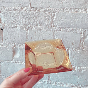 Vintage Amber Glass Ashtray