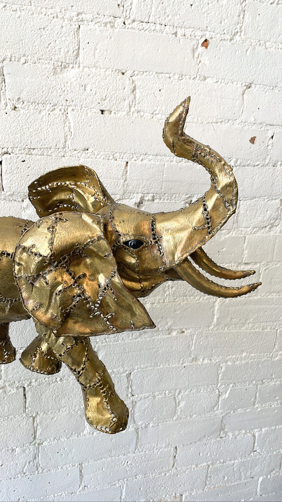 Vintage Luciano Bustamante Brass Elephant Sculpture