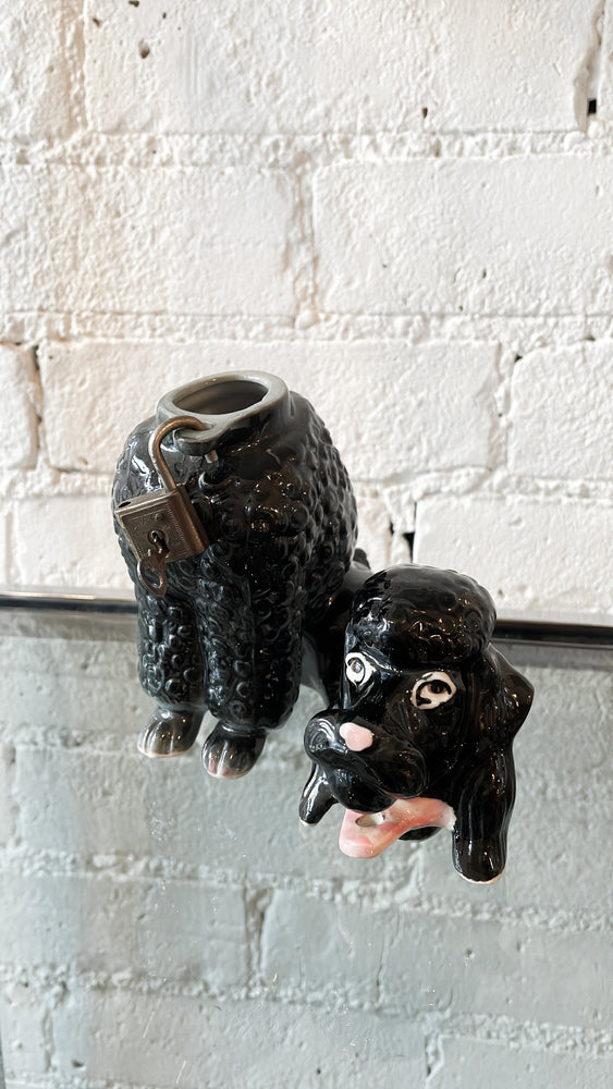 Vintage Ceramic Poodle Coin Bank
