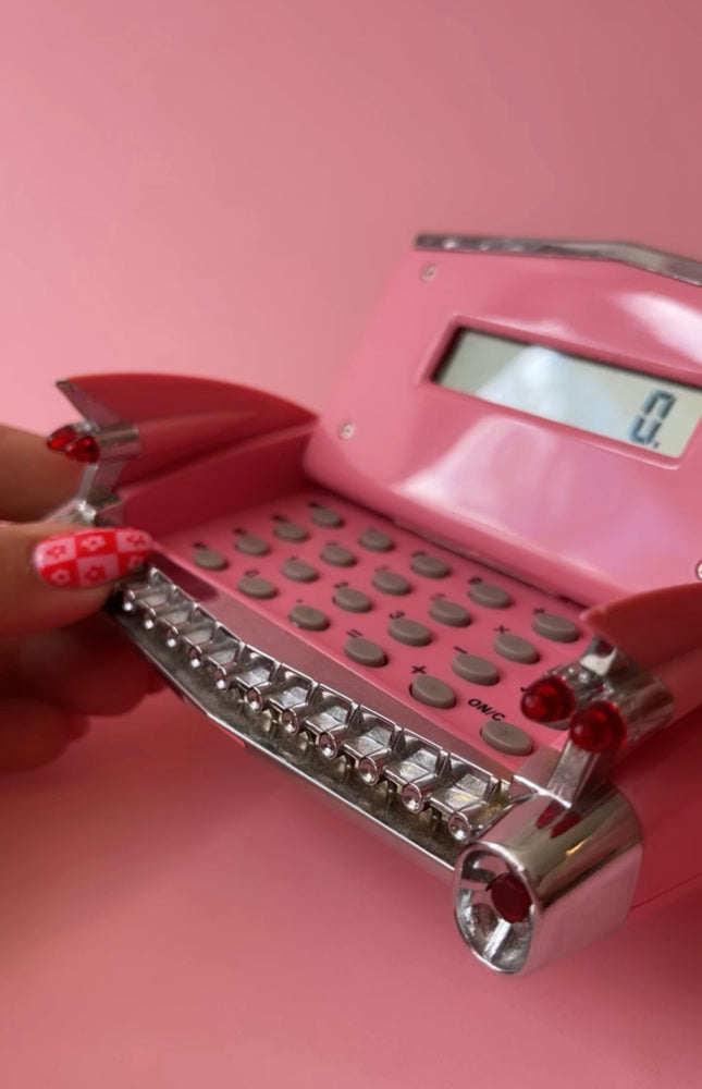 Vintage 1959 Pink Cadillac Desk Calculator